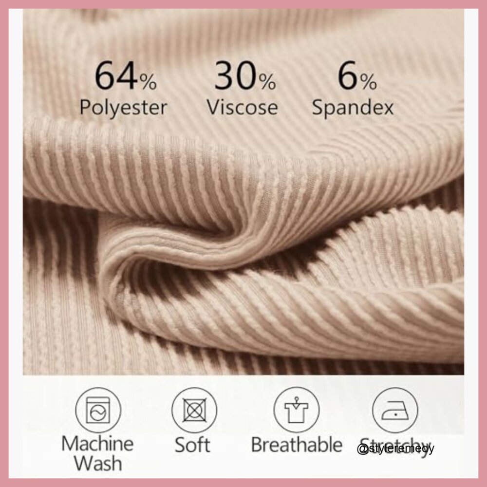 Polyester Blend Ribbed Lounge Set Sleeveless Tank… - image 6